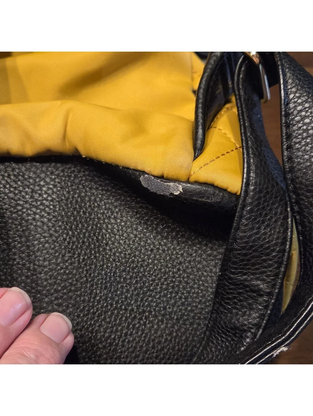 London Fog Mustard Yellow Quilted Mini Backpack Purse